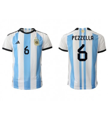 Argentina German Pezzella #6 Replica Home Stadium Shirt World Cup 2022 Short Sleeve